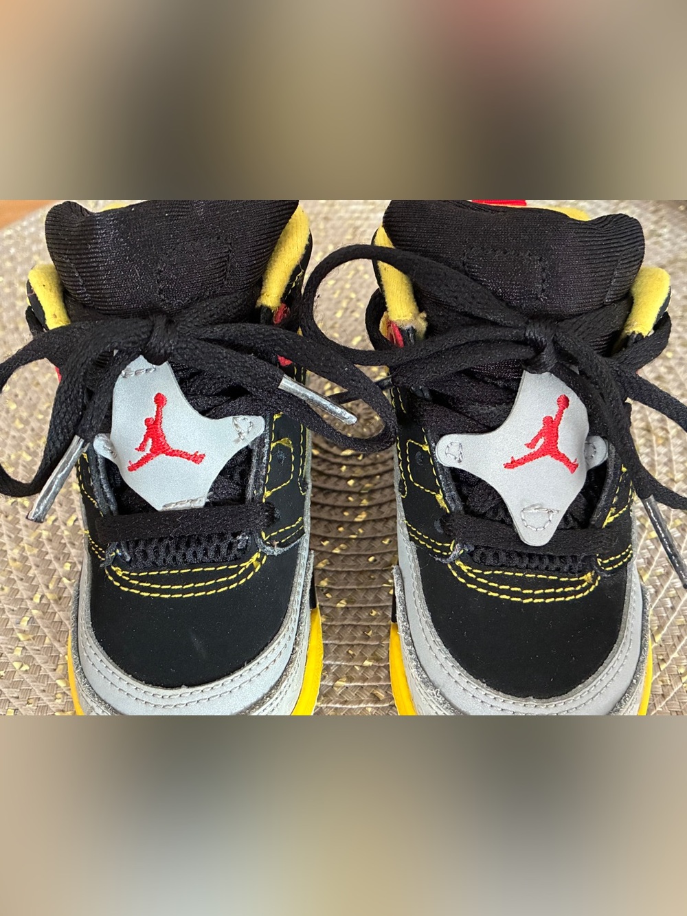 Nike Air Jordan Spizike Toddler Size Size 6 C Black Metallic Silver Yellow Rare